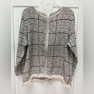 CJ Banks Black and Cream Cardigan